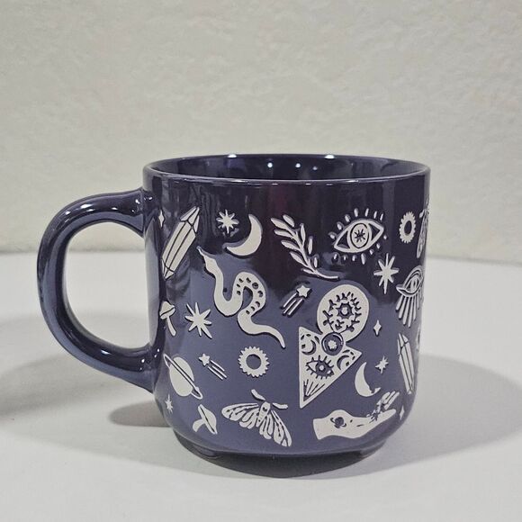 Evil Eye Spiritual Mystical Purple Snake Mushroom Planet Mug All Seeing Magical - Picture 1 of 6
